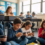Niños con celulares