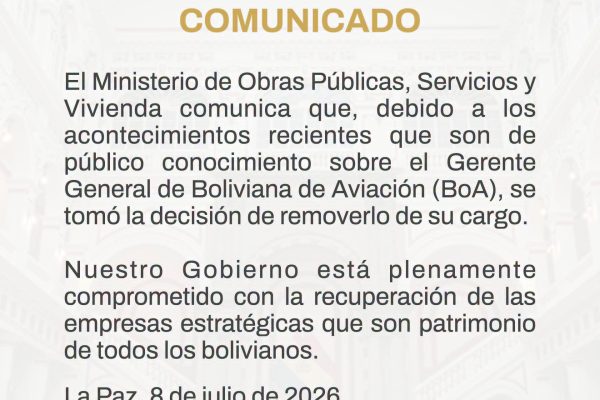 Destituyen a Gerente BOA